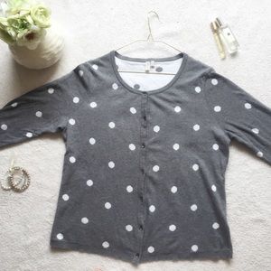 Plus Size Madison Woman Gray Polka Dot Cardigan